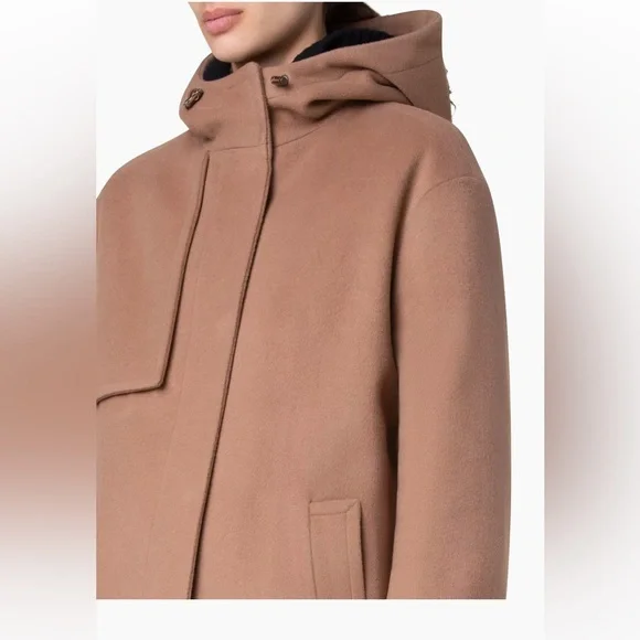 Akris Punto Hooded Wool-Blend Coat - Picture 5 of 16